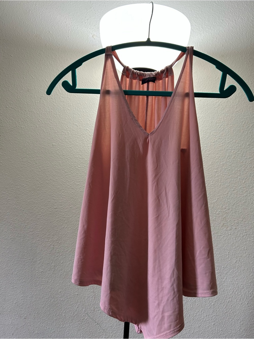 First Love Pink V-Neck Flow Tank Top